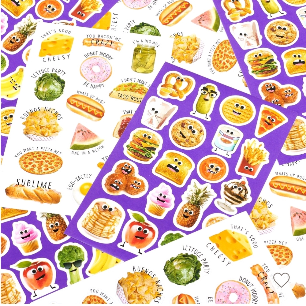 Funny food stickers BN 140ct value 2 pk